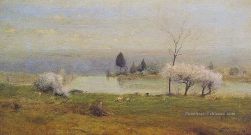  paysage - Pond à Milton sur le paysage de Hudson Tonalist George Inness